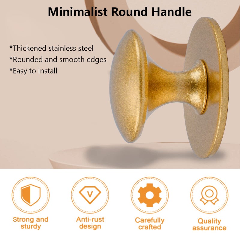 MOROBOR Adhesive Cabinet Knobs  4pcs Self-Stick Instant Kitchen Cabinet Knobs Drawer Pulls Stainless Steel Drawer Knobs for Windows  Wardrobes  Cabinets  Drawers (Matter Gold) - Image 3